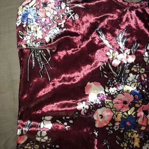 Red velvet mini dress